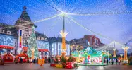 La iluminación del Mercado de Navidad de Craiova es lo que más destaca de esta ciudad.