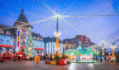 La iluminación del Mercado de Navidad de Craiova es lo que más destaca de esta ciudad.